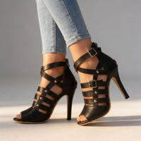 Katrin | Sandali gladiator con tacco a blocco stile stiletto e cinturini multipli