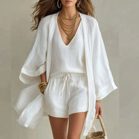 Claudia | Elegant three-piece summer set in linen and cotton