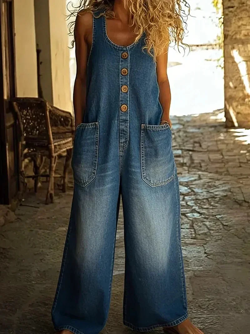 Elysia | Tuta Donna Vintage Senza Maniche Casual Comoda Rilassata 1