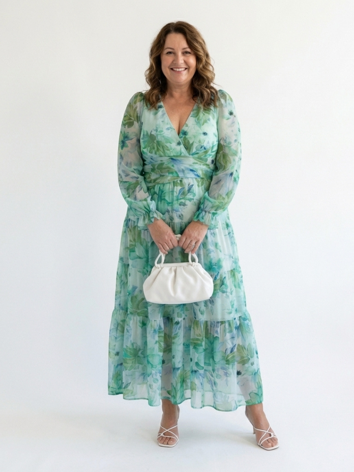 Emilia | Elegante e Floreale Abito Maxi per Stile Estivo 2