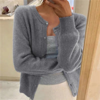 Luna | Cardigan corto comodo ed elegante con bottoni sul davanti