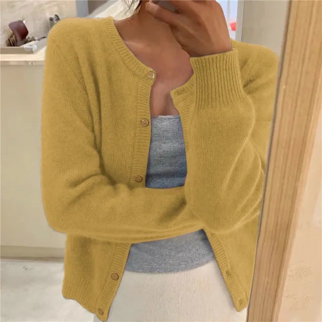 Emma | Cardigan da donna con bottoni sul davanti, taglio corto e vestibilità comoda 5