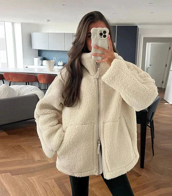 Emma | Giacca in pile oversize da donna, morbida e calda 0
