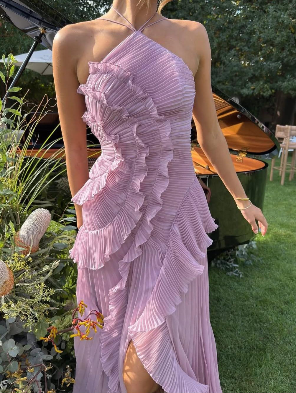 Eva Bellezza | Elegante Abito Lungo Cerimonia Asimmetrico in Chiffon 7