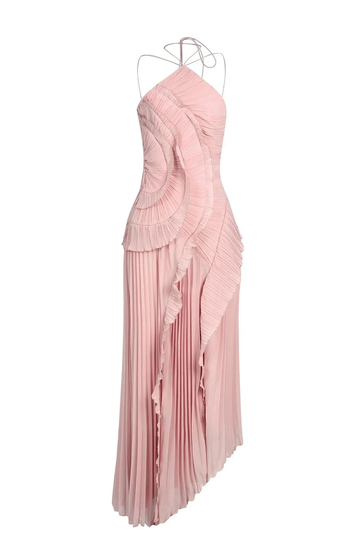 Eva Bellezza | Elegante Abito Lungo Cerimonia Asimmetrico in Chiffon 9