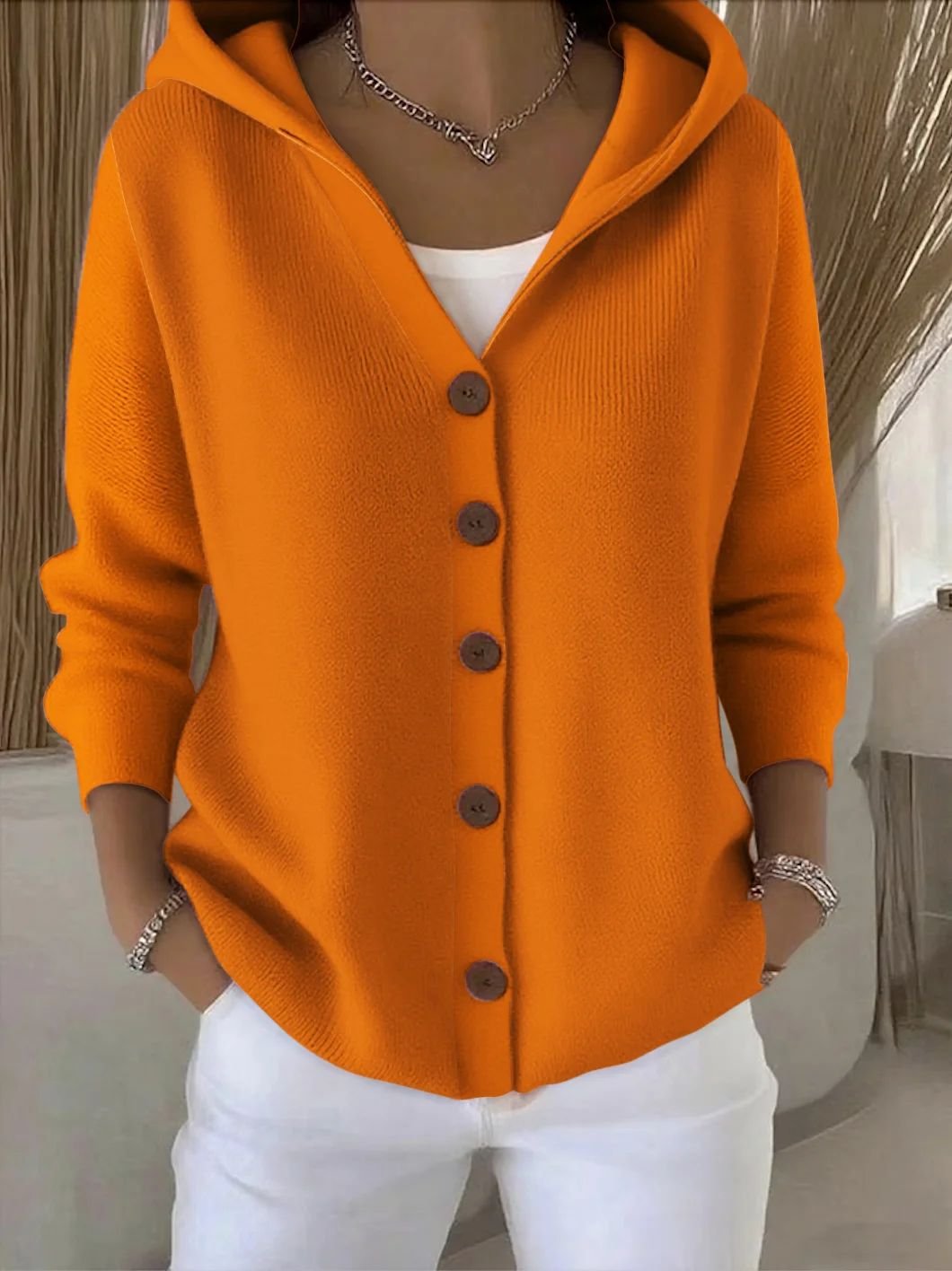 Eva | Cardigan in maglia con cappuccio dalla vestibilità comoda 5