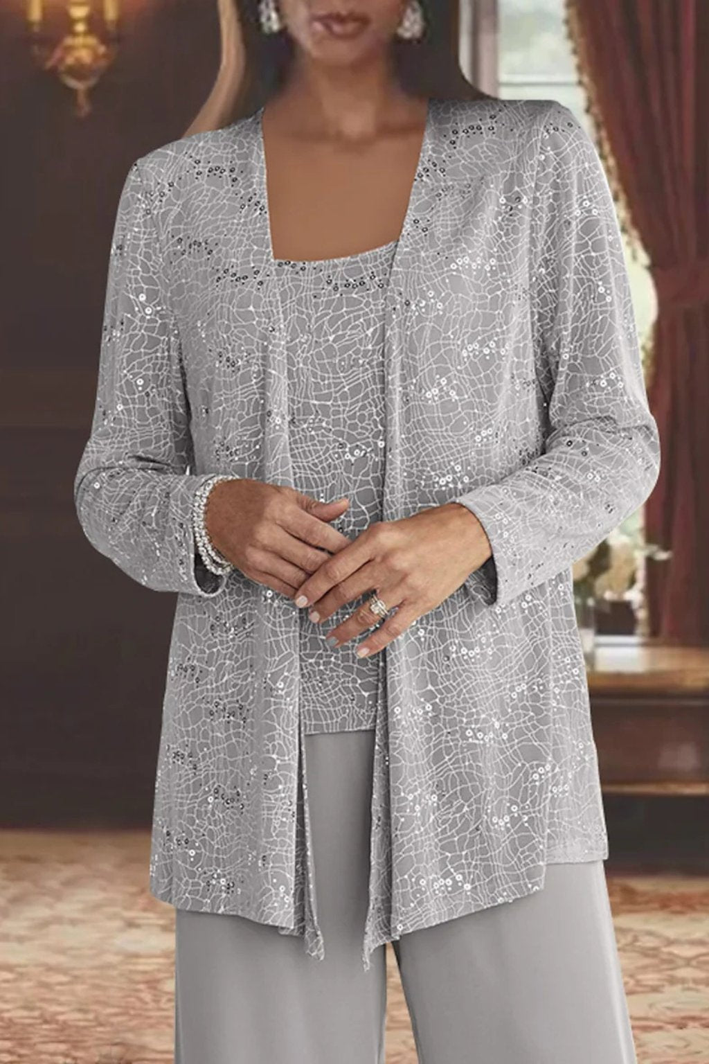 Evelyn | Completo a tre pezzi glamour ed elegante con paillettes 2
