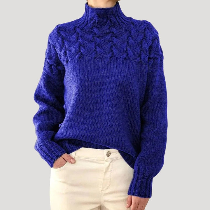 Evelyn | Maglione da donna a collo alto con lavorazione a trecce 1