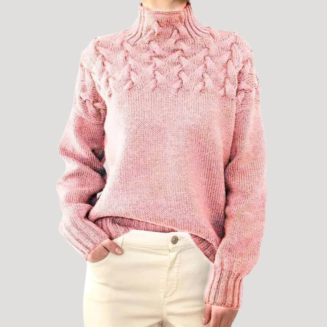 Evelyn | Maglione da donna a collo alto con lavorazione a trecce 3