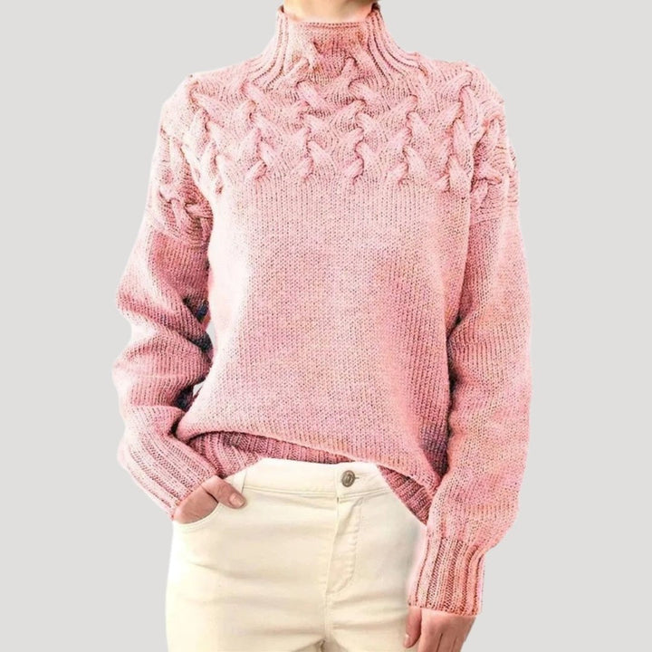 Evelyn | Maglione da donna a collo alto con lavorazione a trecce 3