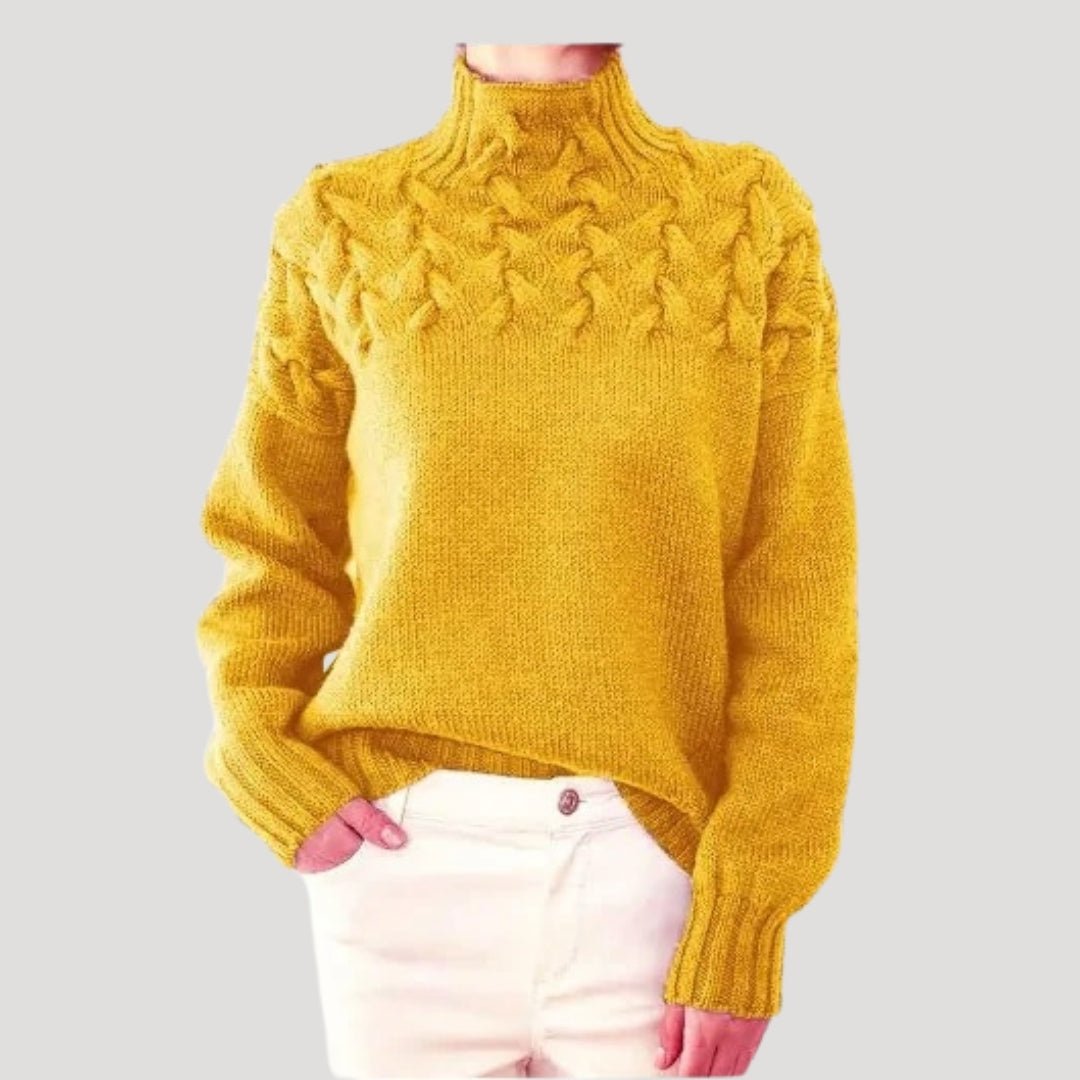 Evelyn | Maglione da donna a collo alto con lavorazione a trecce 5