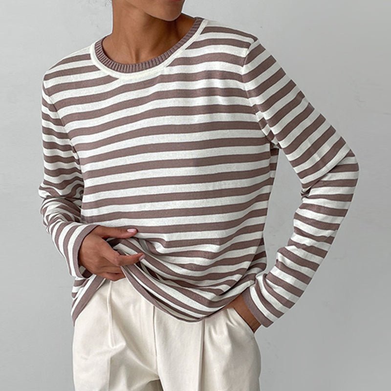 Evelyn | Maglione da donna a maniche lunghe a righe nautiche, vestibilità comoda 1