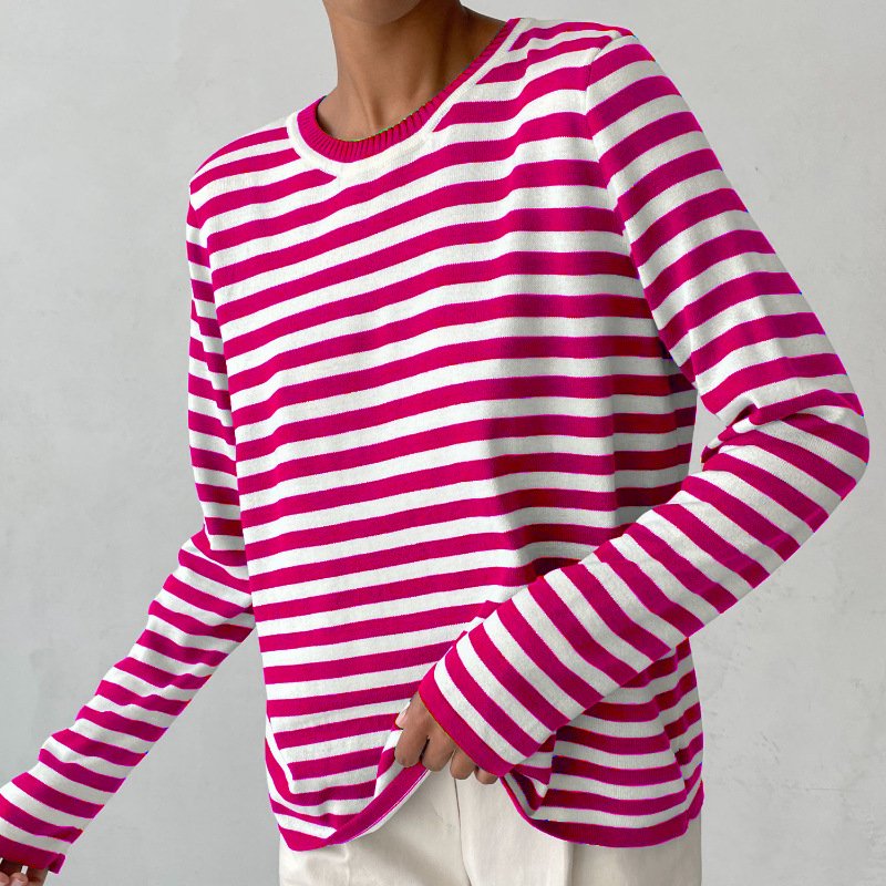 Evelyn | Maglione da donna a maniche lunghe a righe nautiche, vestibilità comoda 5
