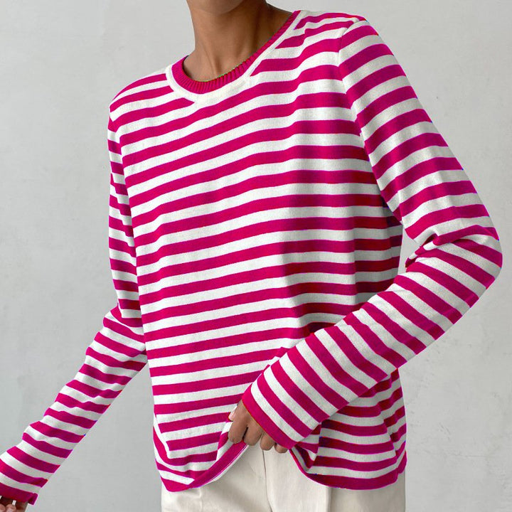 Evelyn | Maglione da donna a maniche lunghe a righe nautiche, vestibilità comoda 5