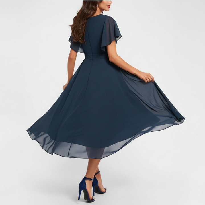 Fiorenza | Elegante Abito Midi con Scollo a V per Cerimonia e Occasioni Speciali 1