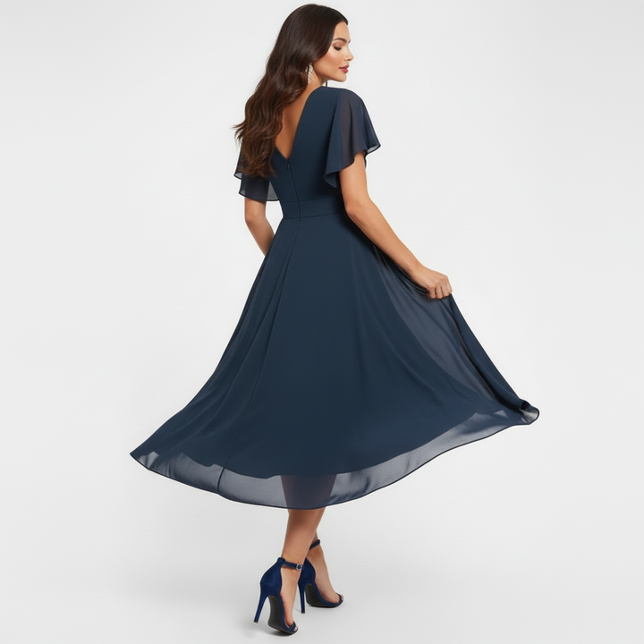 Fiorenza | Elegante Abito Midi con Scollo a V per Cerimonia e Occasioni Speciali 3