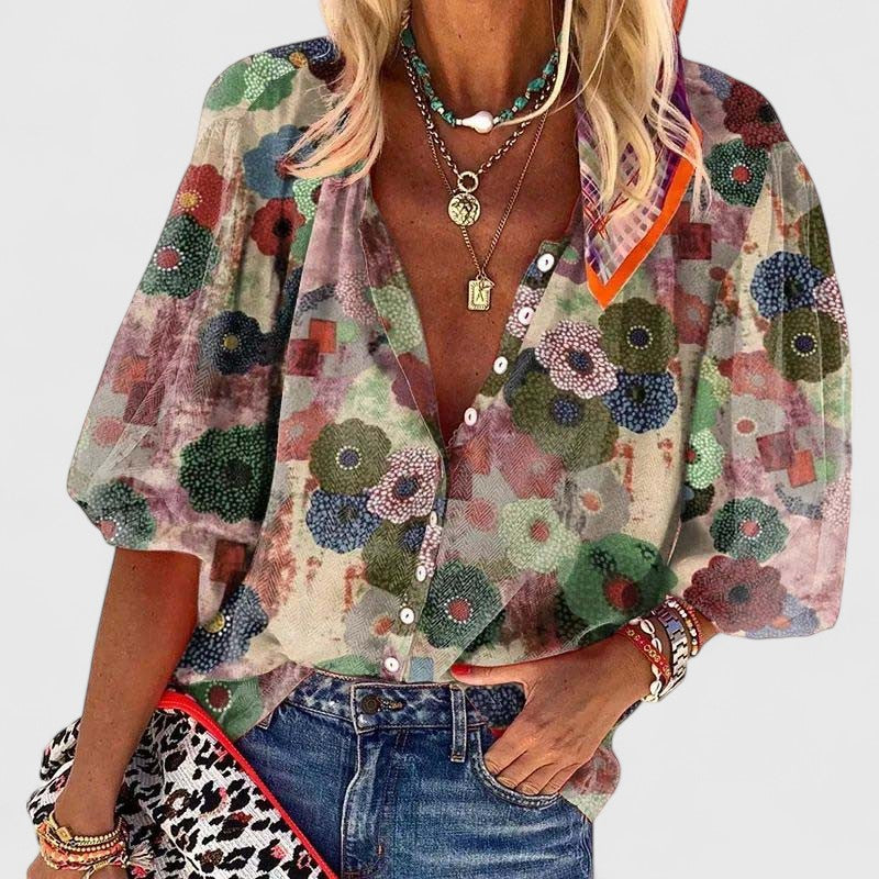 Fiorenza | Elegante e Leggera Blusa da Donna con Fantasia Floreale 0
