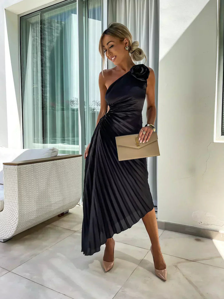Fiorina | Abito da Sposa Monospalla Midi Elegante Floreale Casual 4