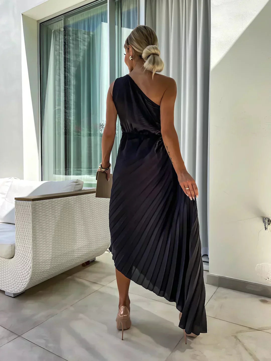 Fiorina | Abito da Sposa Monospalla Midi Elegante Floreale Casual 5