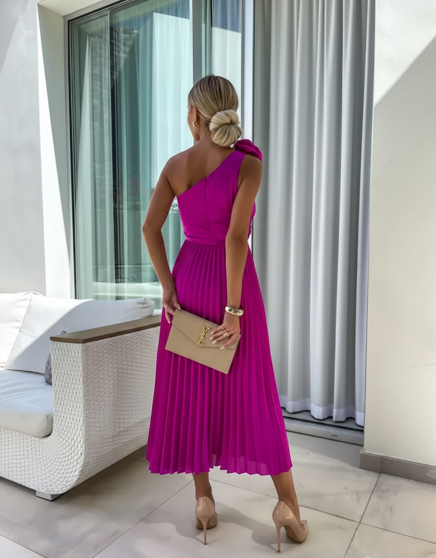 Fiorina | Abito da Sposa Monospalla Midi Elegante Floreale Casual 7