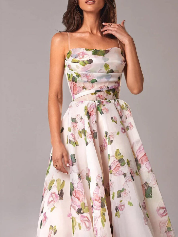 Fiorina | Elegante Abito Donna Midi Floreale per Cerimonia, Stile Acquerello 3