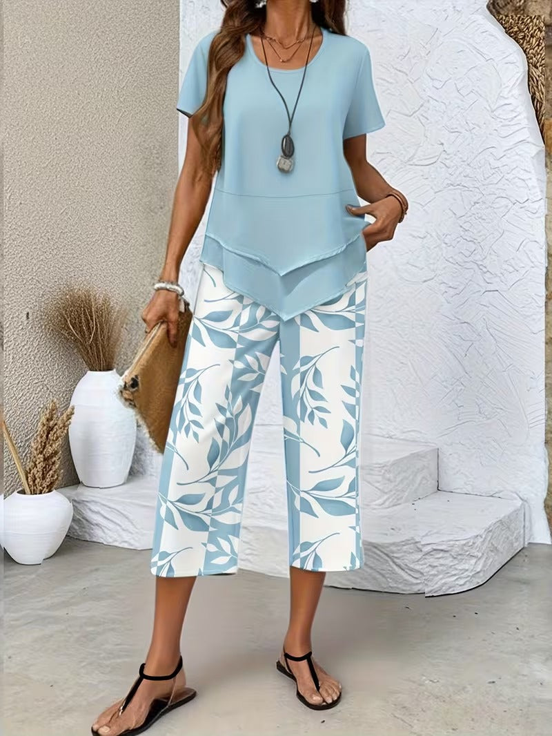Fiorina | Elegante e Comodo Completo Due Pezzi con Motivo Botanico 1