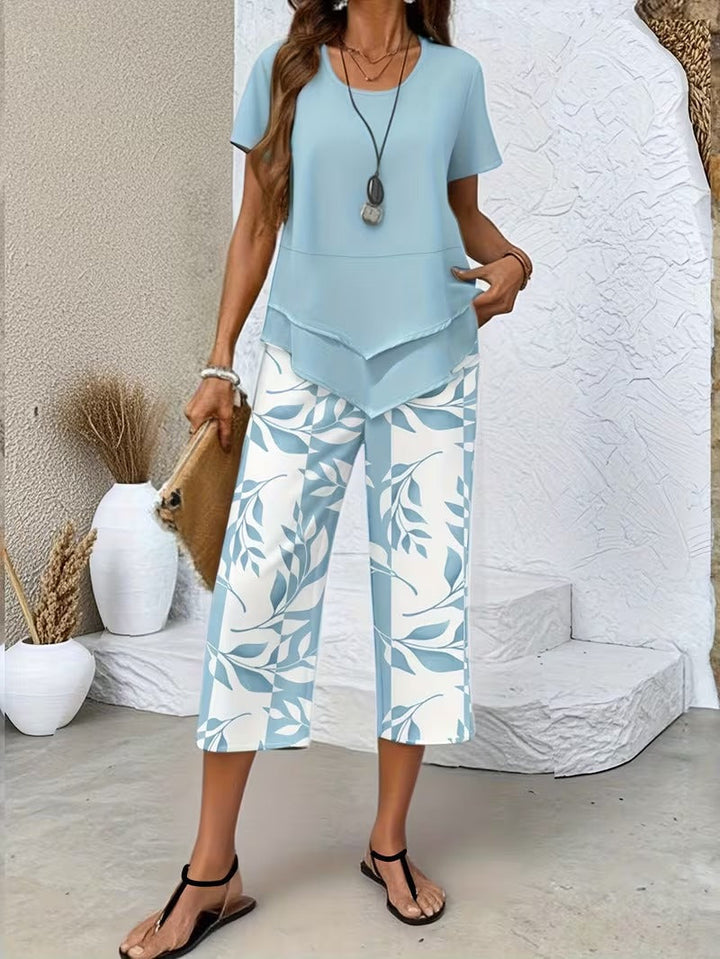 Fiorina | Elegante e Comodo Completo Due Pezzi con Motivo Botanico 1