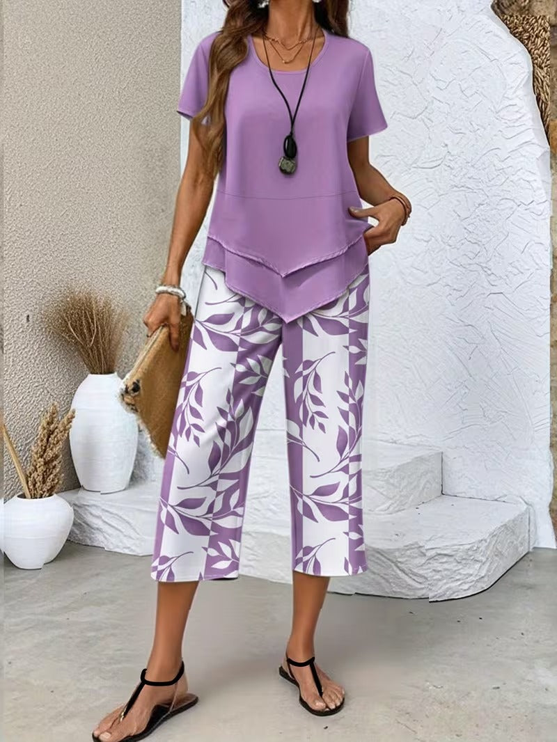 Fiorina | Elegante e Comodo Completo Due Pezzi con Motivo Botanico 3