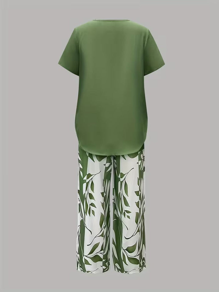 Fiorina | Elegante e Comodo Completo Due Pezzi con Motivo Botanico 5