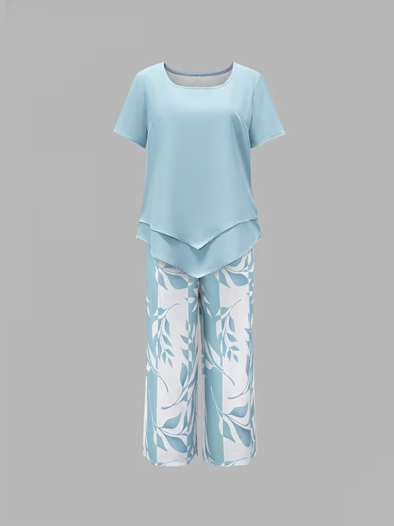 Fiorina | Elegante e Comodo Completo Due Pezzi con Motivo Botanico 6