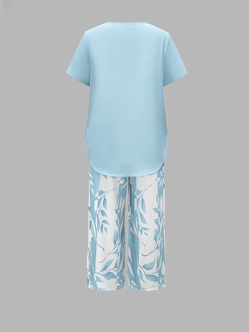 Fiorina | Elegante e Comodo Completo Due Pezzi con Motivo Botanico 7