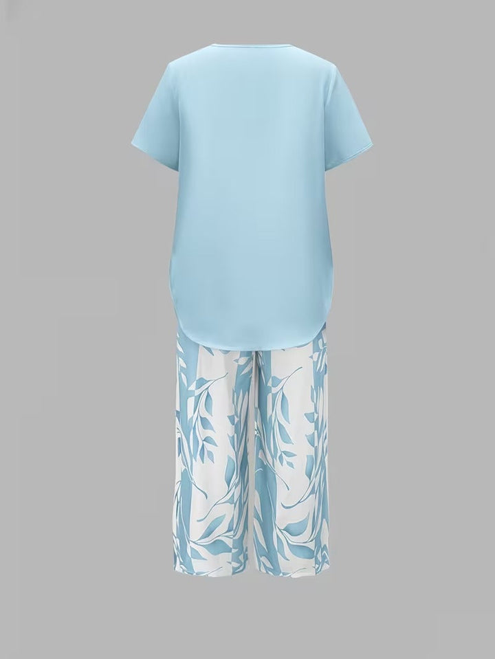 Fiorina | Elegante e Comodo Completo Due Pezzi con Motivo Botanico 7
