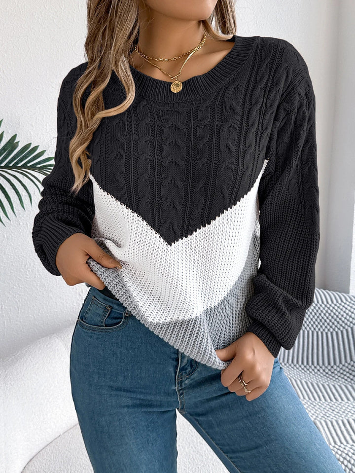 Flora | Maglione con cuciture a spina di pesce 0
