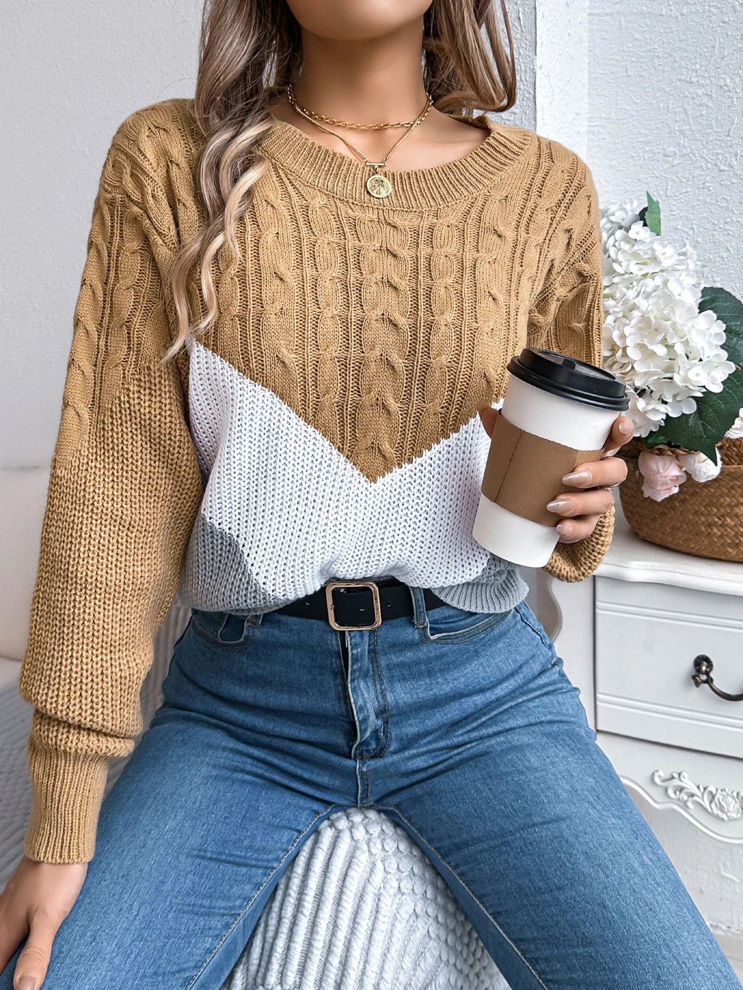 Flora | Maglione con cuciture a spina di pesce 3