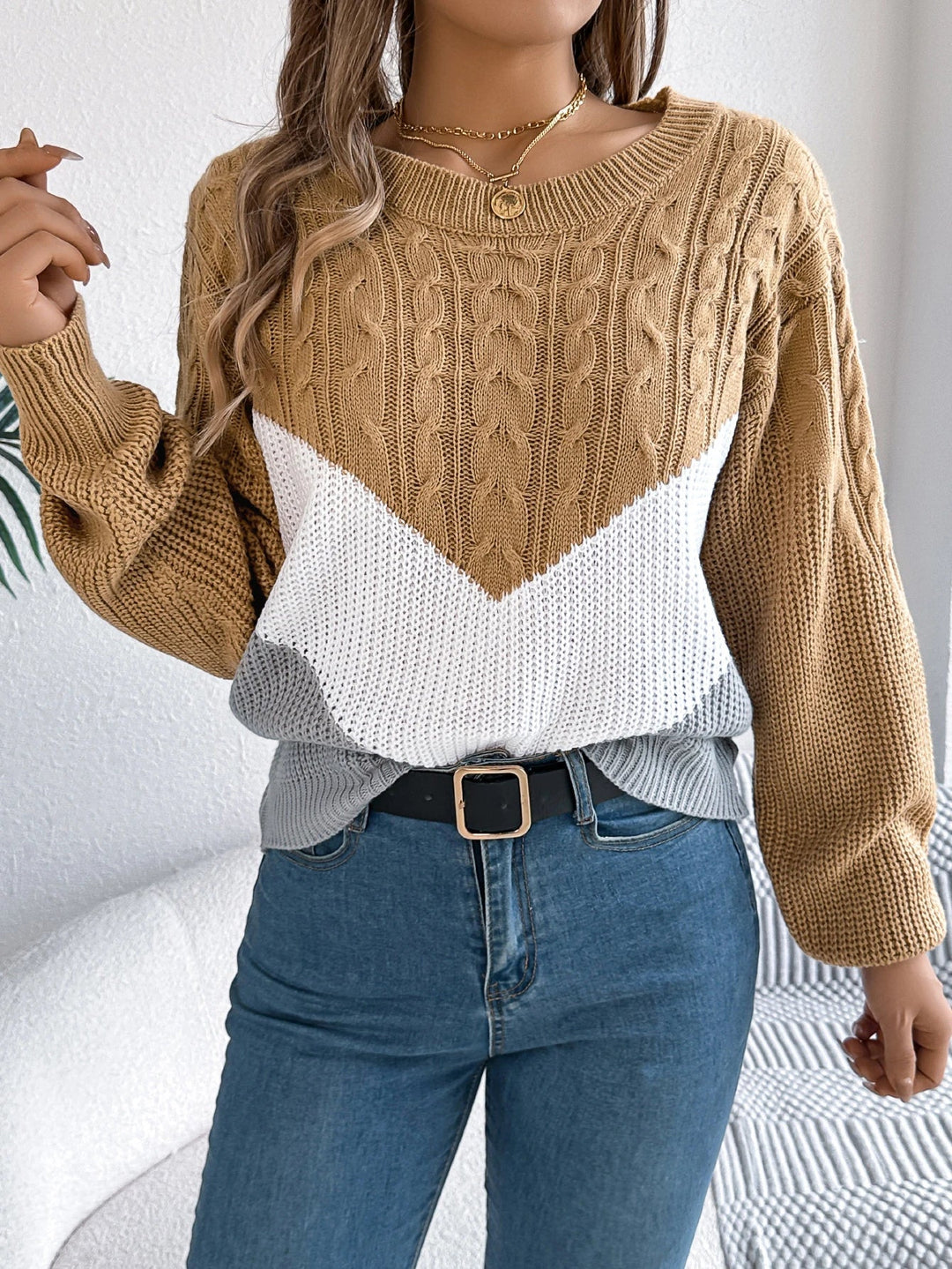 Flora | Maglione con cuciture a spina di pesce 4