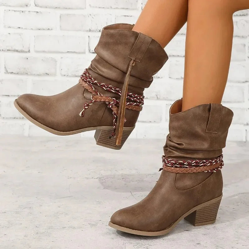 Franziska | Stivali western impermeabili con nappine intrecciate 1