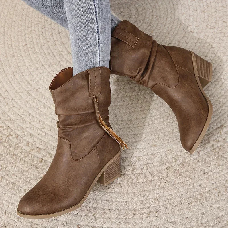 Franziska | Stivali western impermeabili con nappine intrecciate 5