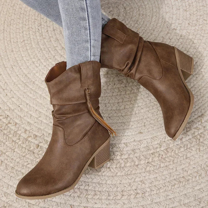 Franziska | Stivali western impermeabili con nappine intrecciate 5
