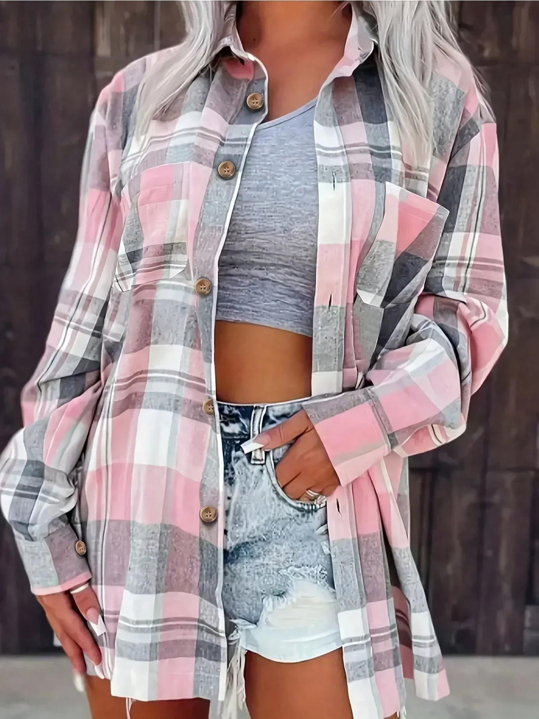 Freya | Camicia Donna Oversize in Flanella – Chic, Comoda e Versatile 0