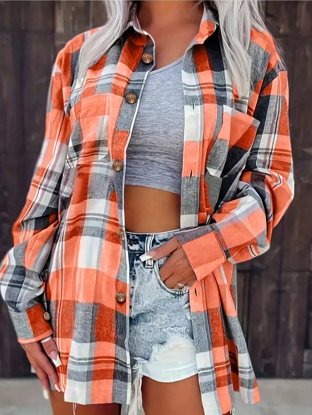 Freya | Camicia Donna Oversize in Flanella – Chic, Comoda e Versatile 2