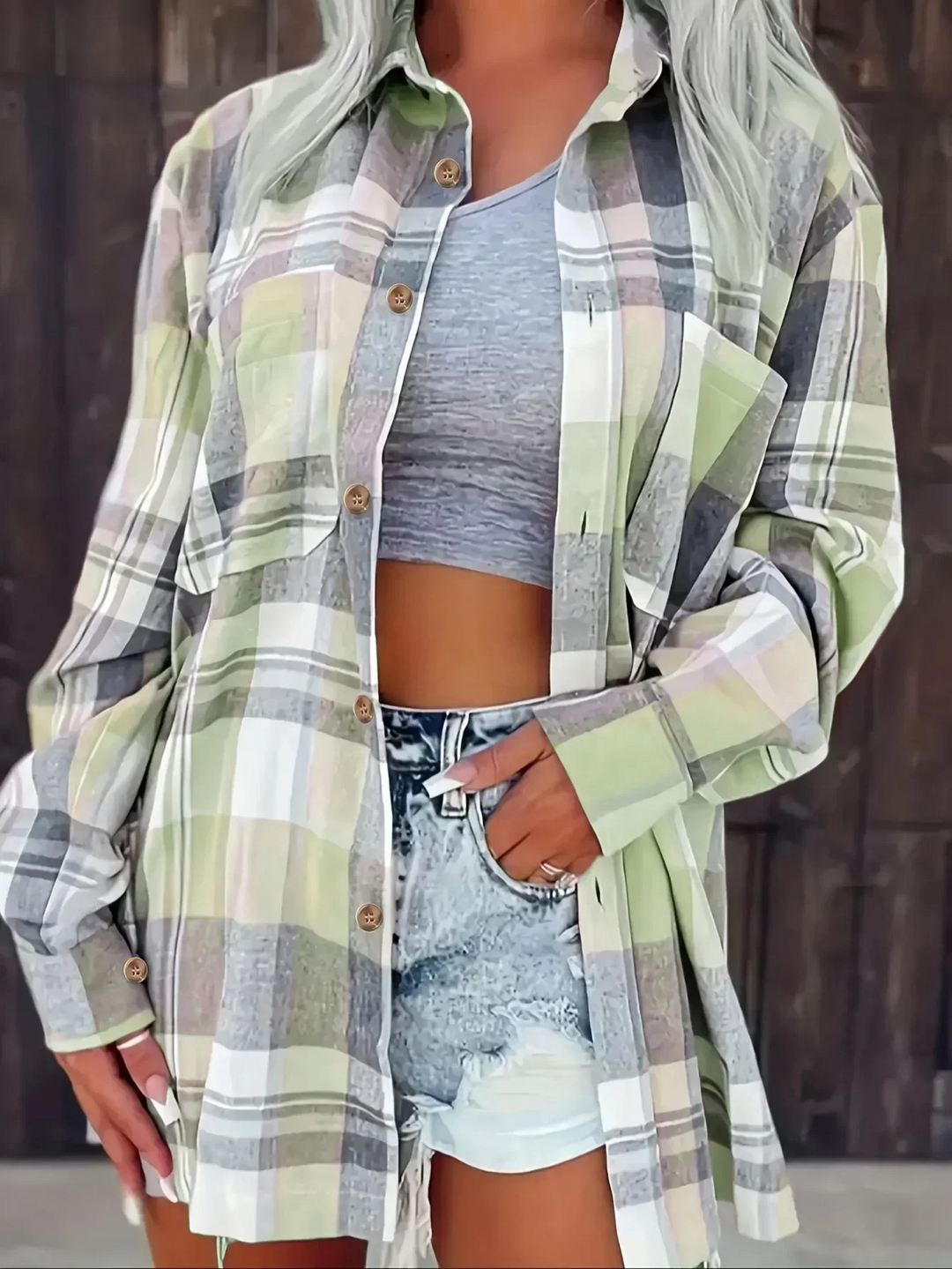 Freya | Camicia Donna Oversize in Flanella – Chic, Comoda e Versatile 3