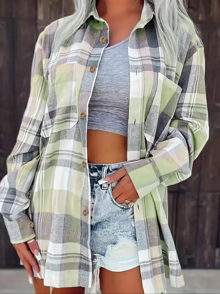 Freya | Camicia Donna Oversize in Flanella – Chic, Comoda e Versatile 3