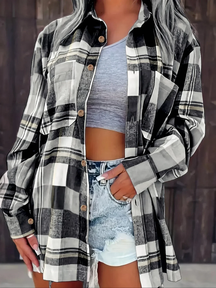 Freya | Camicia Donna Oversize in Flanella – Chic, Comoda e Versatile 4