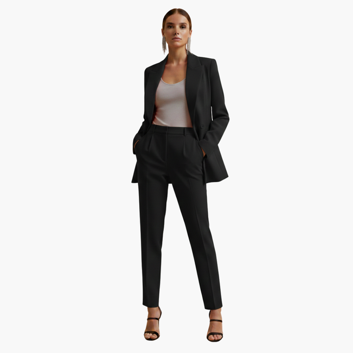Freyja | Elegante Completo Blazer Doppiopetto per Donne – Nero, Sofisticato &amp; Versatile 2
