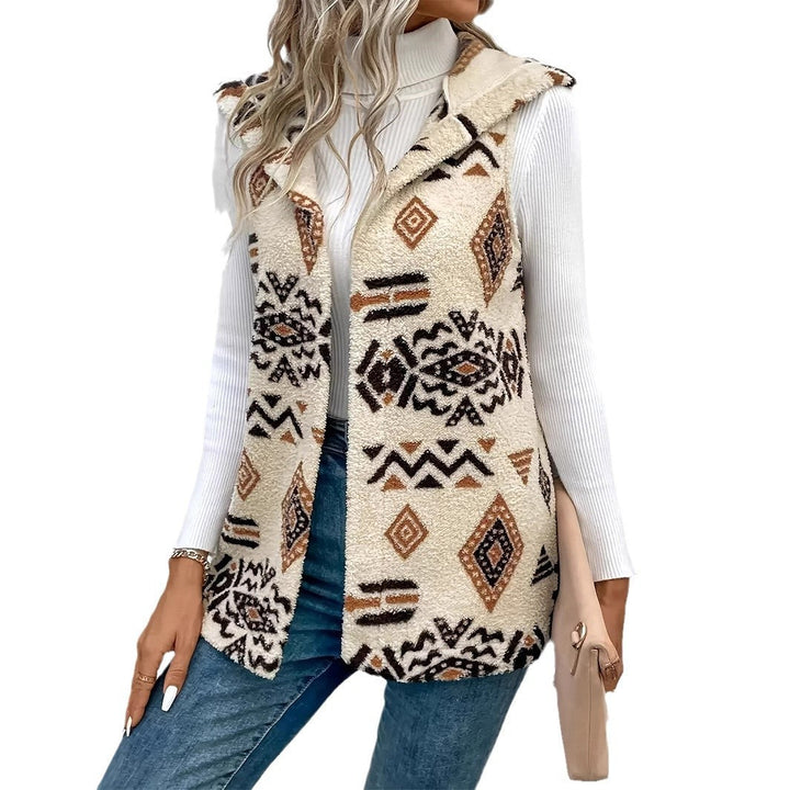 Gilet da donna con motivo geometrico, imbottito 1
