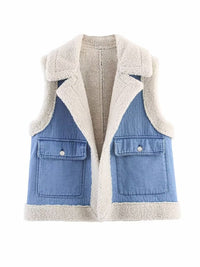 Elisa | Gilet in Denim con Fodera in Pile Caldo da Donna