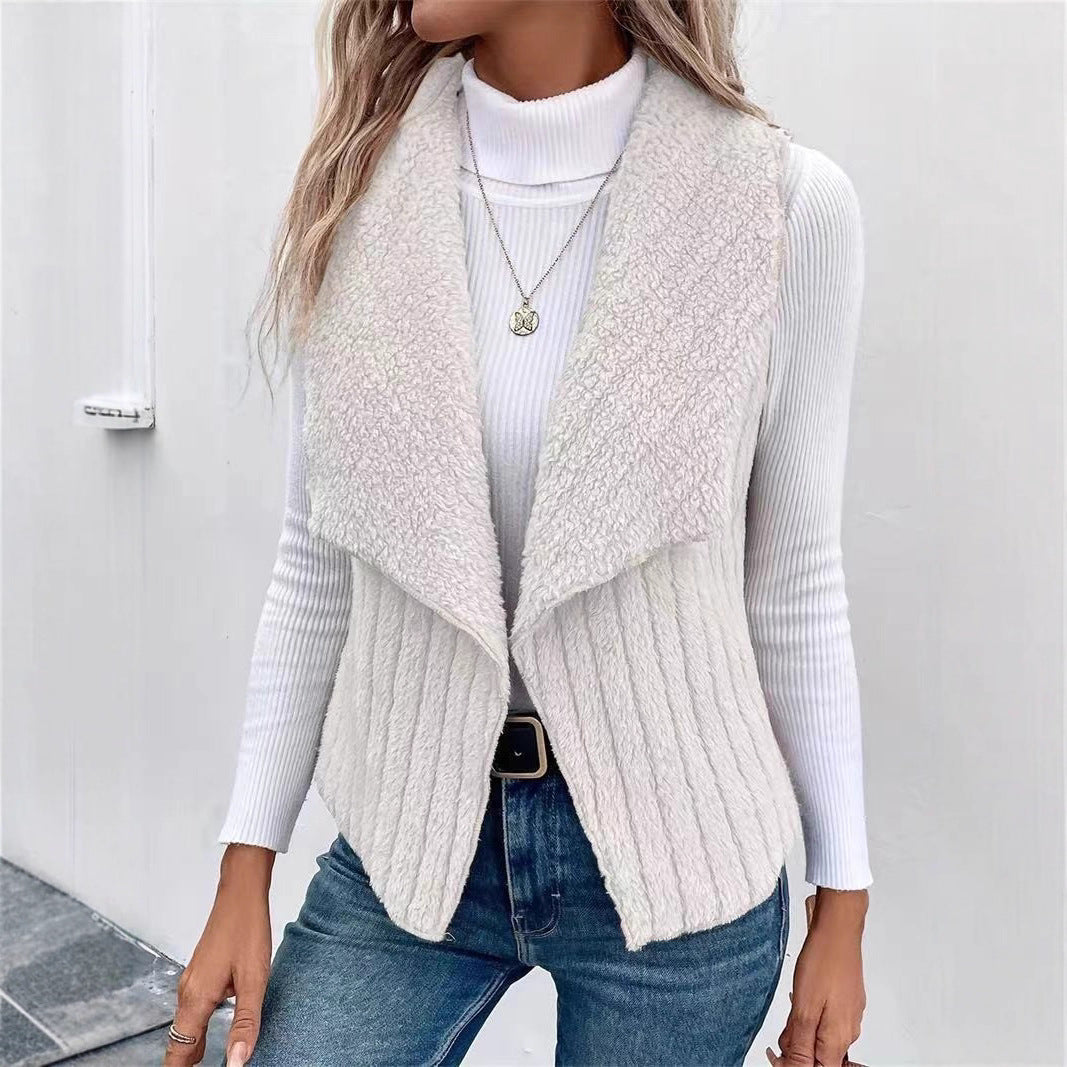 Gilet da donna in morbida pelliccia sintetica Drune 1