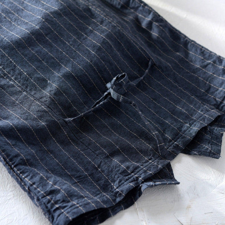 Gilet da uomo a righe, effetto lino 4