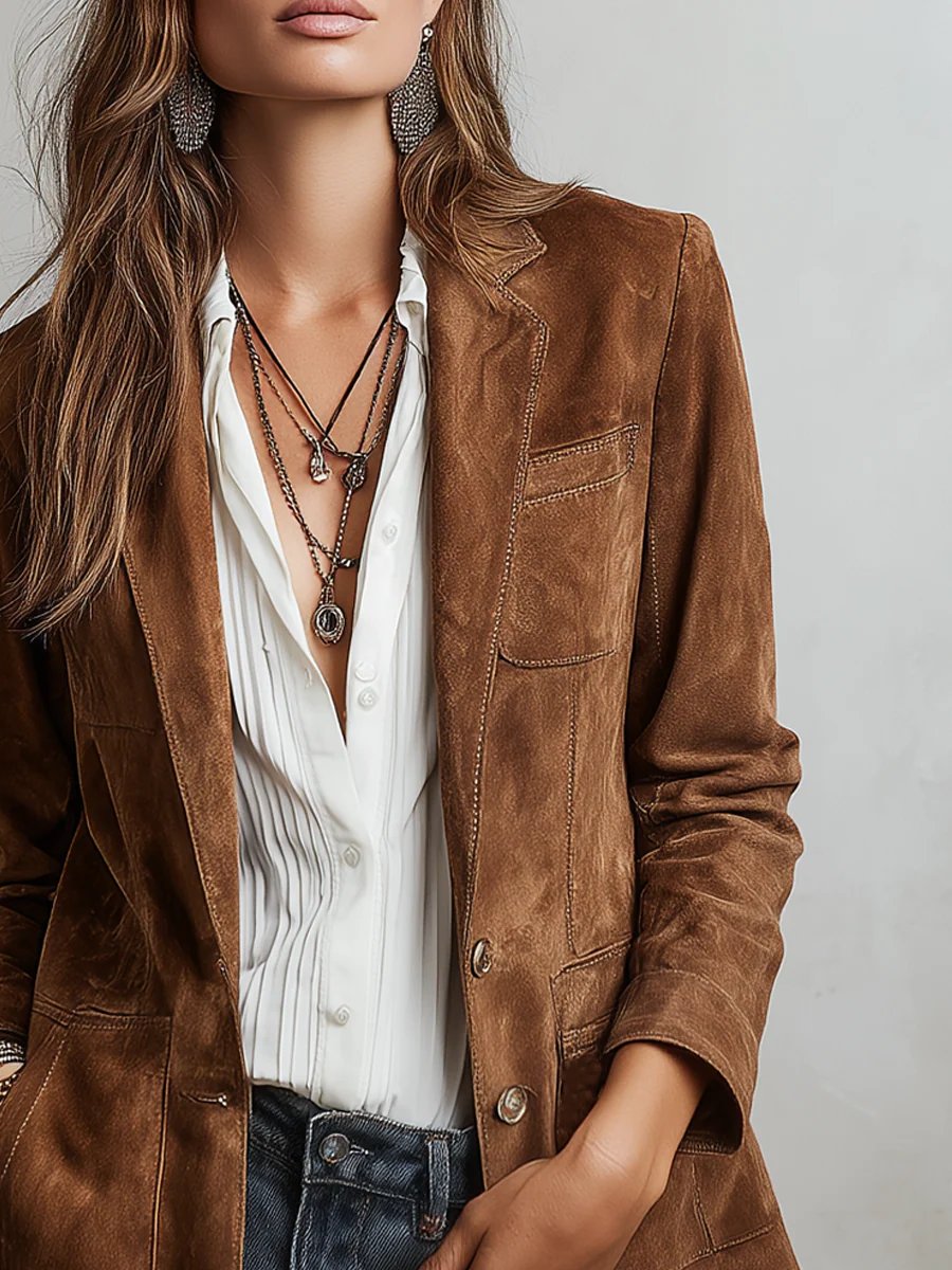 Giovanna | Elegante Blazer Donna in Finta Pelle - Vestibilità Su Misura e Design Versatile 0