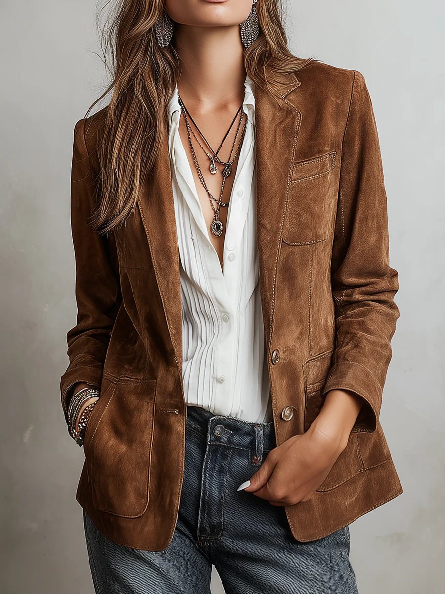 Giovanna | Elegante Blazer Donna in Finta Pelle - Vestibilità Su Misura e Design Versatile 1